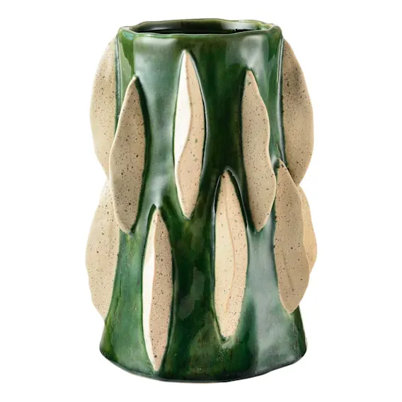 Arushi Vase Small 19x27cm in Emerald/Natural