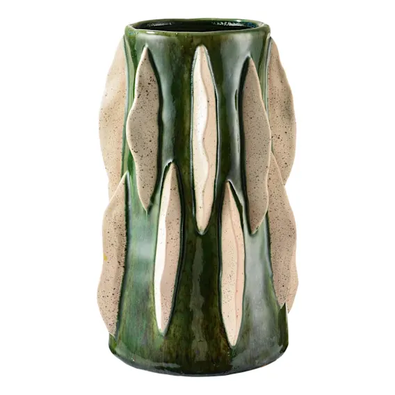 Arushi Vase Large 20x33cm in Emerald/Natural