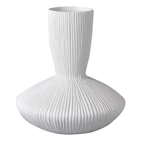 Aria Vase Round 27.5x30.5cm in White