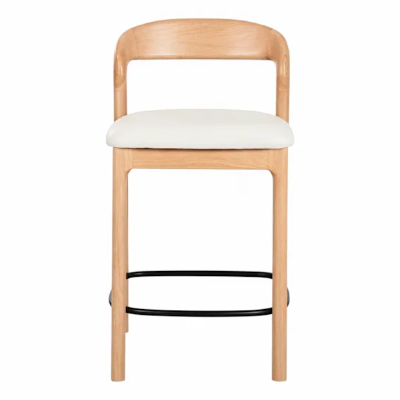 Aruba Bar Chair in Leather Frost / Clear Lacquer