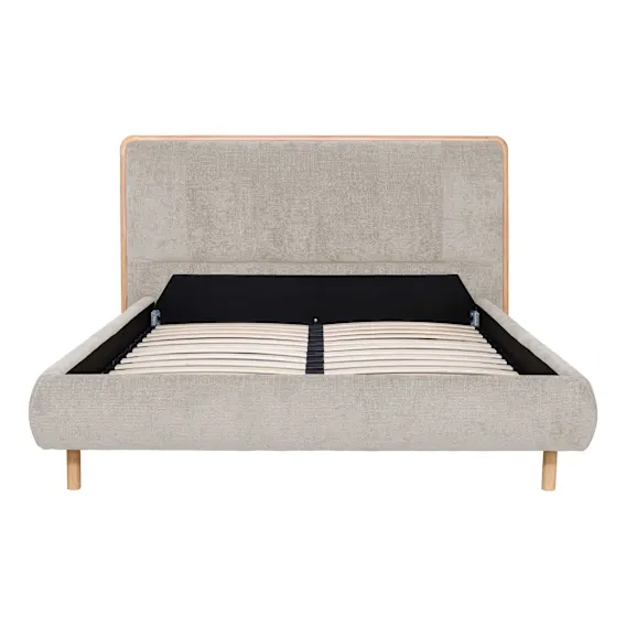 Aubrey Queen Bed Frame in Lila Beige / Oak