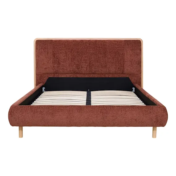 Aubrey Queen Bed Frame in Lila Rust / Oak