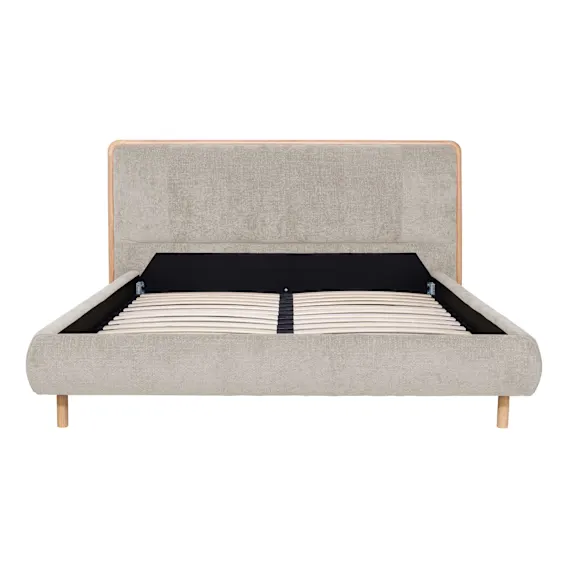 Aubrey King Bed Frame in Lila Beige / Oak