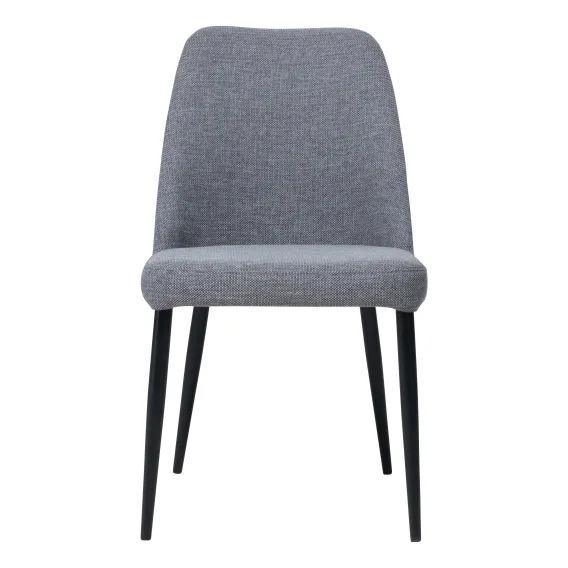 Avon Dining Chair in Dark Grey Fabric / Black Leg