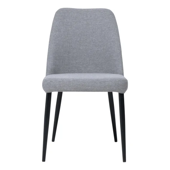 Avon Dining Chair in Light Grey Fabric / Black Leg