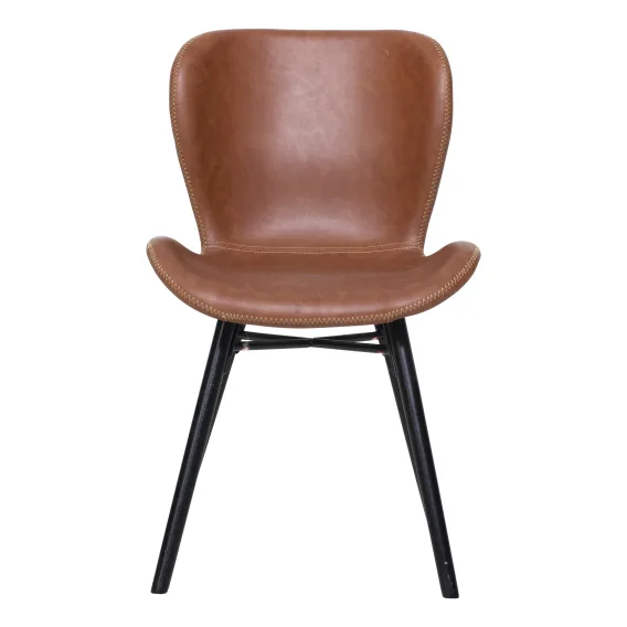 Batilda Dining Chair in Brandy PU / Black Leg