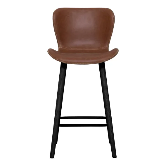 Batilda Bar Chair in Brandy PU / Black Leg