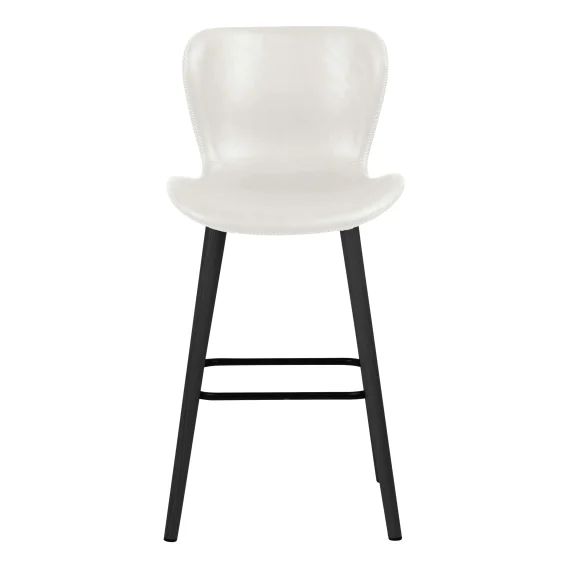 Batilda Bar Chair in White PU / Black leg