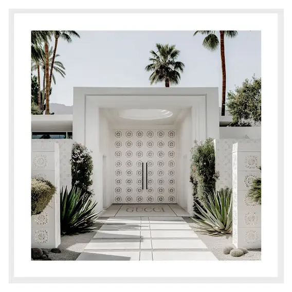 Bambu Doors Framed Print in 103 x 103cm