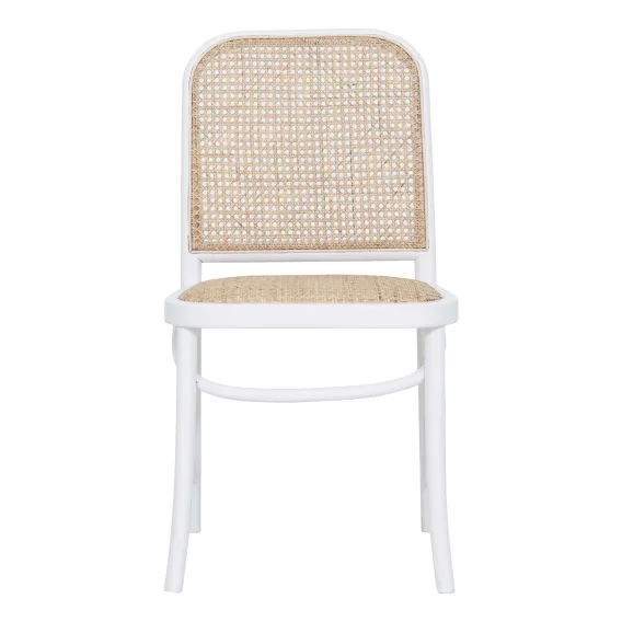 Belmont Dining Chair in Birch White / Rattan