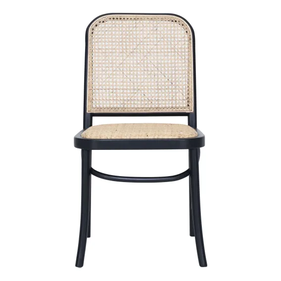 Belmont Dining Chair in Birch Black / Rattan