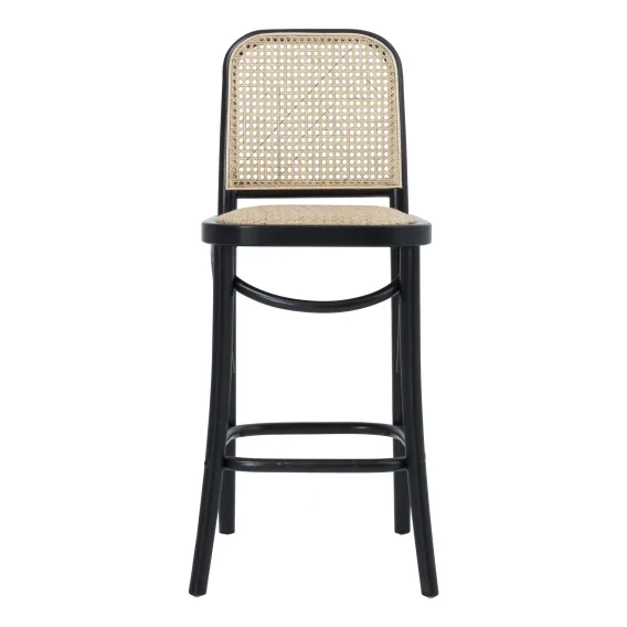 Belmont Bar Chair in Birch Black / Rattan