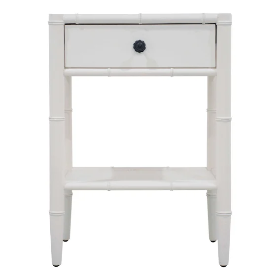 Bermuda Bedside Table in Mangowood White