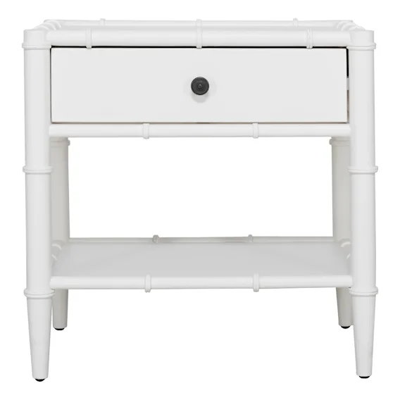 Bermuda Bedside Table in Mangowood White