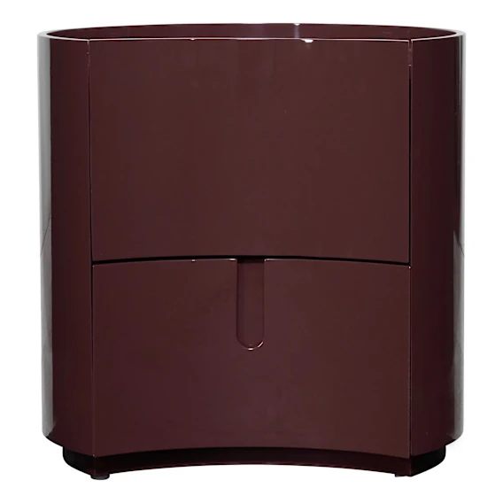 Berg Bedside Table in High Gloss Dark Red