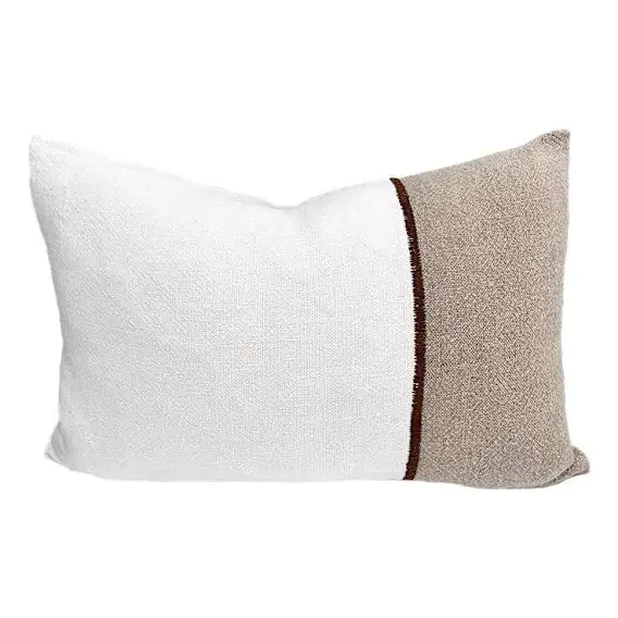 Bella Feather Fill Cushion 60x40cm in Off White / Natural