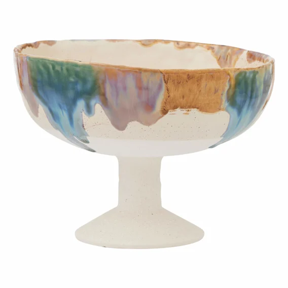 Biei Footed Bowl 25.5x19cm in Multi
