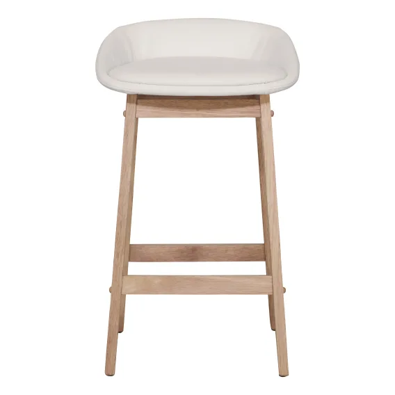 Blume Bar Stool in White PU / Clear Lacquer