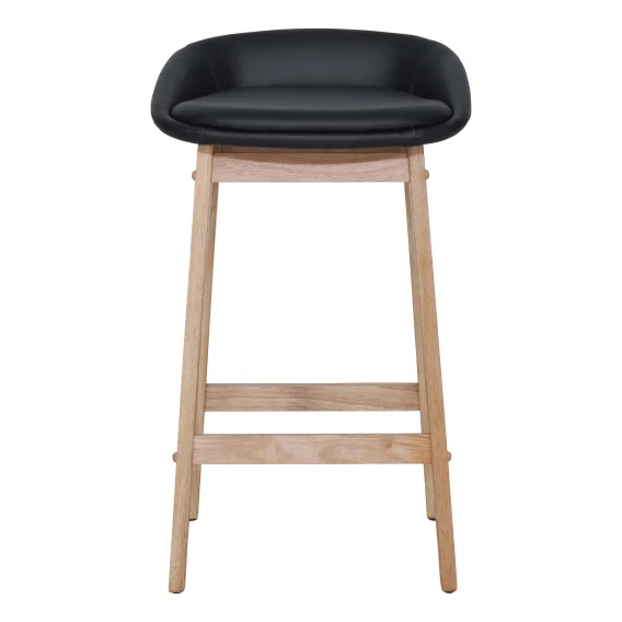 Blume Bar Stool in Black PU / Clear Lacquer