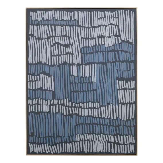 Blue Brushstrokes Box Framed Canvas in 123 x 163cm