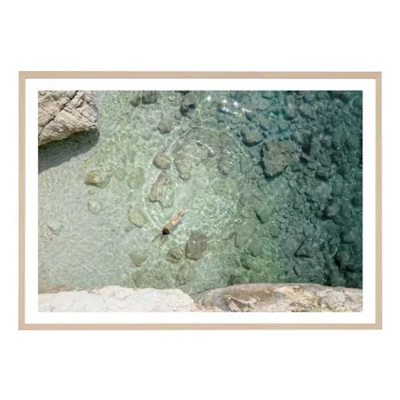 Blue Beach Framed Print in 113 x 159cm
