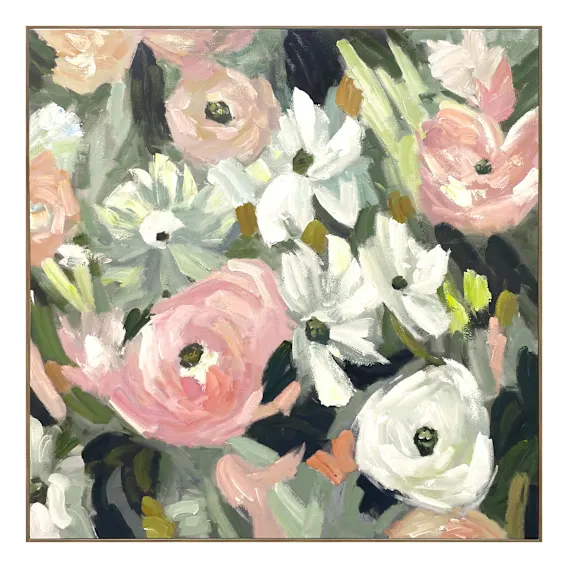 Bold Posy Box Framed Canvas in 120 x 120cm