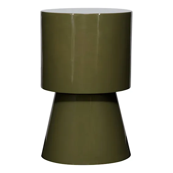 Bow Side Table 30x49cm in High Gloss Olive