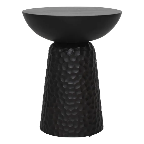 Braxton Round Side Table 40cm in Mangowood Black