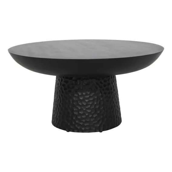 Braxton Round Coffee Table 85cm in Mangowood Black
