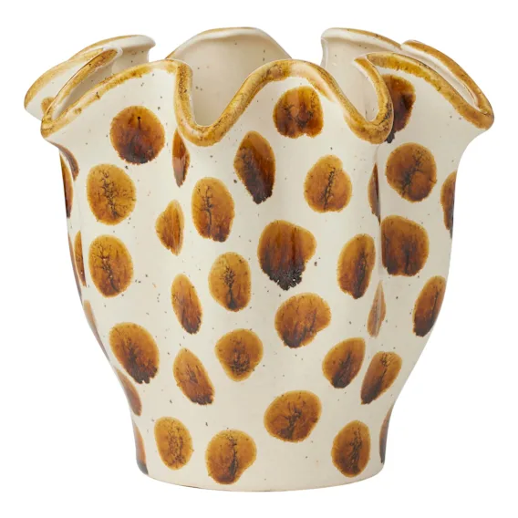 Brun Pot 19x19cm in Ivory / Brown