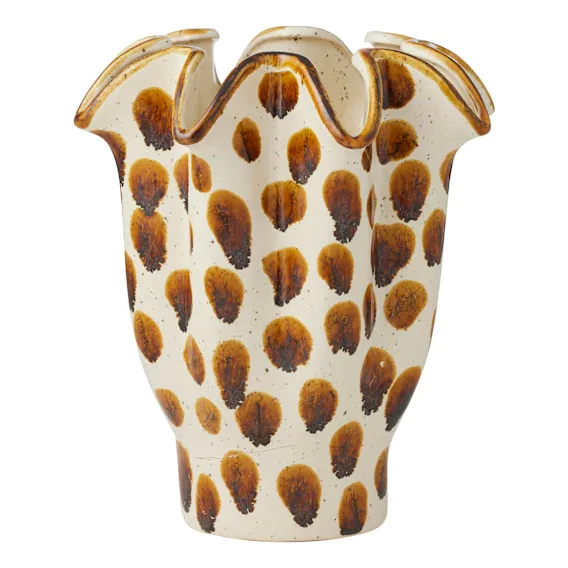 Brun Vase 22.5x27cm in Ivory / Brown