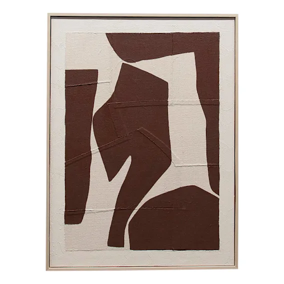 Burgundy Shapes 1 Box Framed Canvas in 60 x 80cm