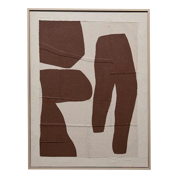 Burgundy Shapes 2 Box Framed Canvas in 60 x 80cm