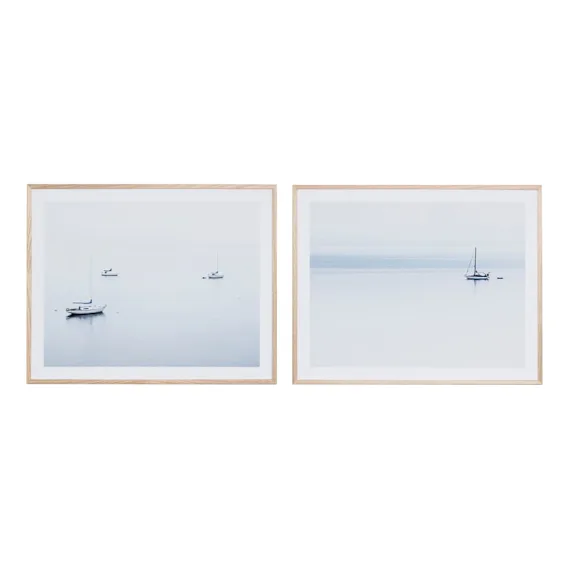 Blue Sail Framed Print Set of 2 in 101 x 81cm