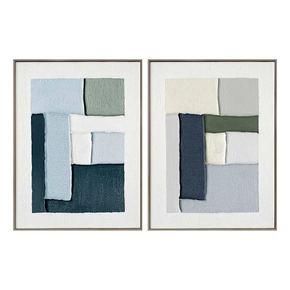 Connected Fragments Box Framed Canvas Set of 2 in 60 x 80cm