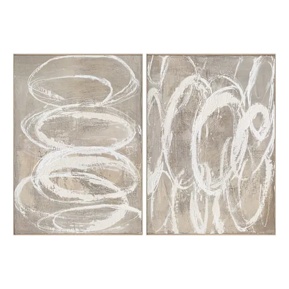 Dancing Spirals Box Framed Canvas Set of 2 in 100 x 140cm