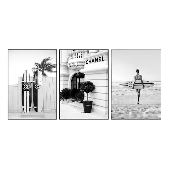 Fashion Box Framed Canvas Set of 3 in 95 x 135cm