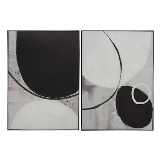 Monochrome Curves Box Framed Canvas Set of 2 in 104 x 144cm