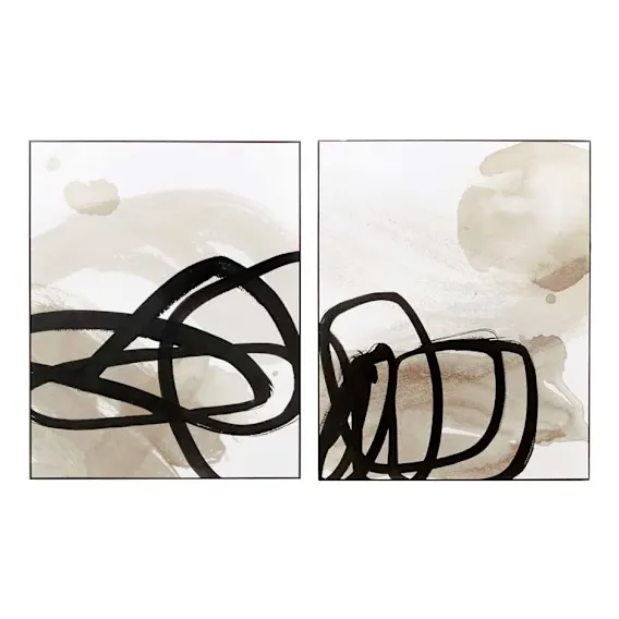 Nash Natural Box Framed Canvas Set of 2 in 120 x 150cm