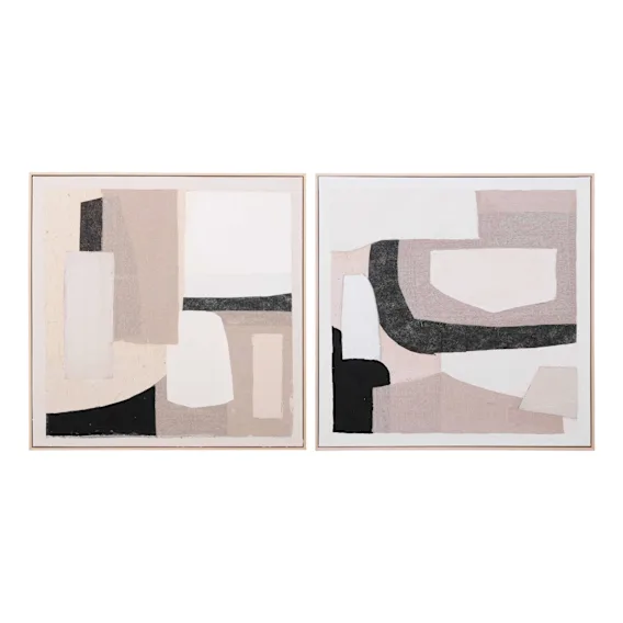 Patchwork Poetry Box Framed Canvas Set of 2 in 100 x 100cm