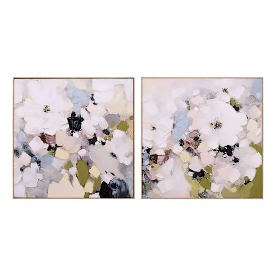 Pastel Posy Box Framed Canvas Set of 2 in 82 x 82cm