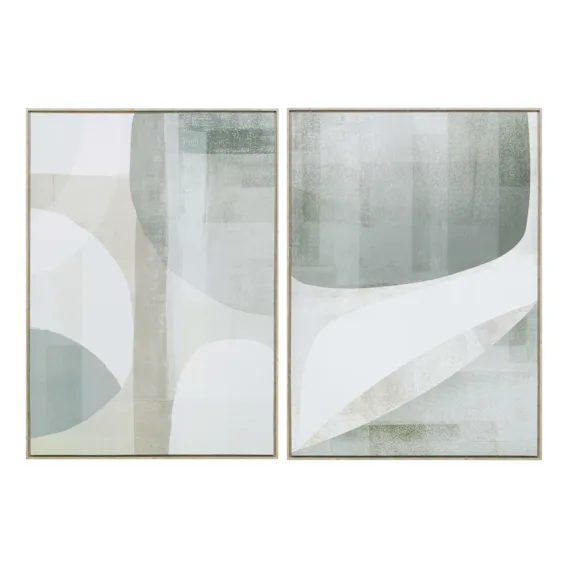 Sage Shapes Box Framed Canvas Set of 2 in 104 x 144cm