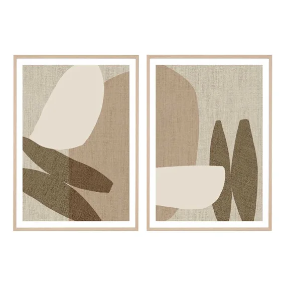 Sasha Blush Framed Print Set of 2 in 100 x 140cm