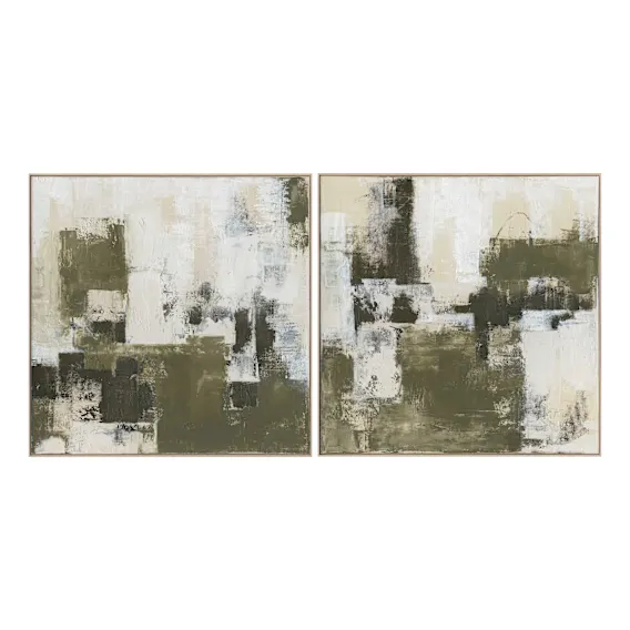 Textured Layers Box Framed Canvas Set of 2 in 100 x 100cm