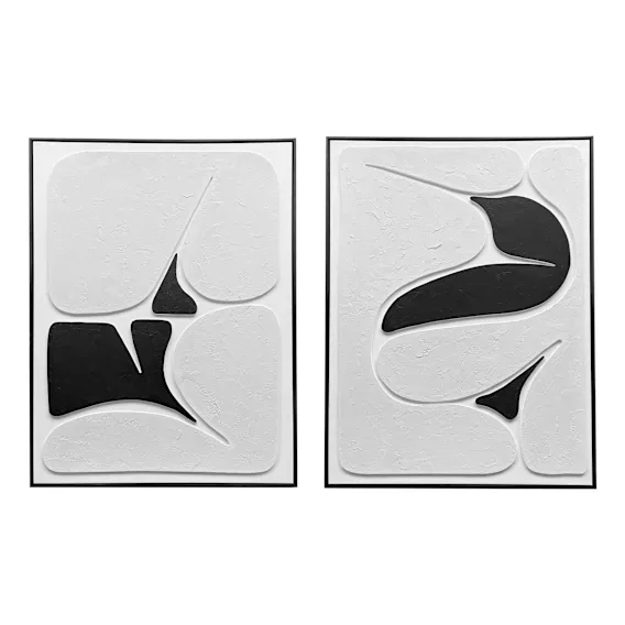 Tonal Movement Box Framed Canvas Set of 2 in 103 x 143cm