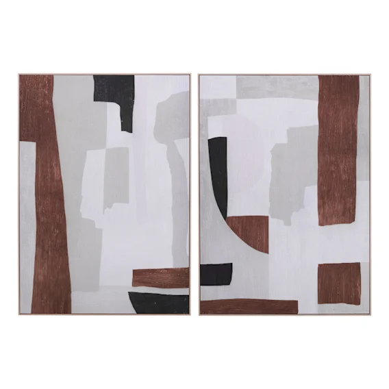 Tonal Tapestries Box Framed Canvas Set of 2 in 100 x 140cm