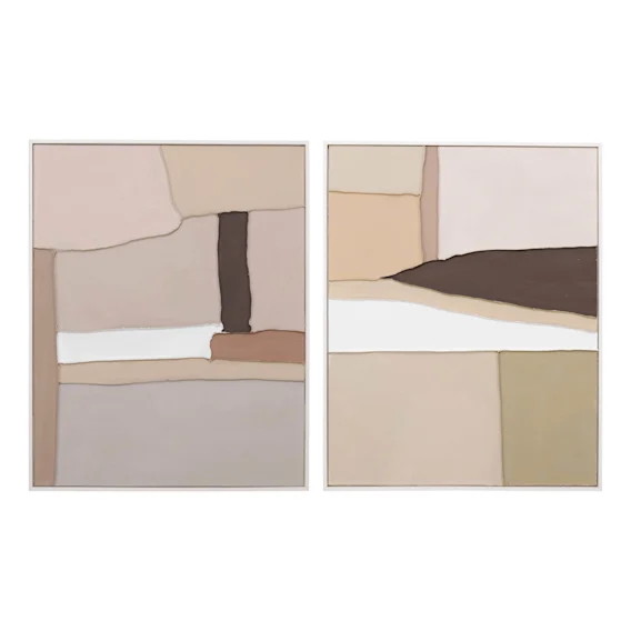 Tranquil Montage Box Framed Canvas Set of 2 in 80 x 100cm