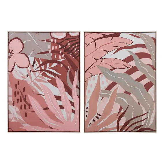 Tropical Collage Box Framed Canvas Set of 2 in 103 x 143cm