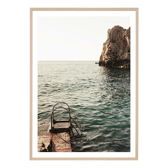 Capri Swim Framed Print in 45 x 62cm