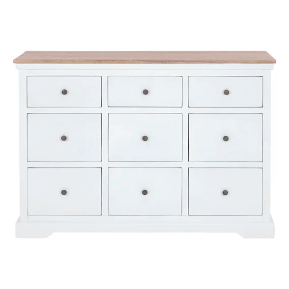 Cayman Dresser in White / Mangowood Clear